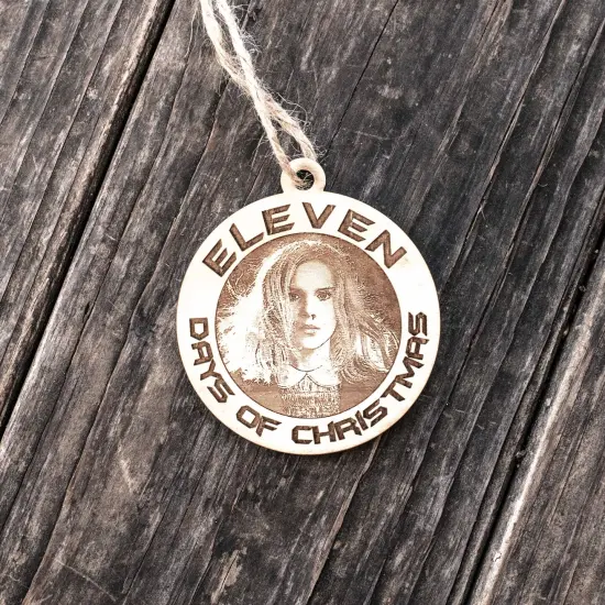 Ornament - Eleven Days of Christmas - Raw Wood 3x3in {3}