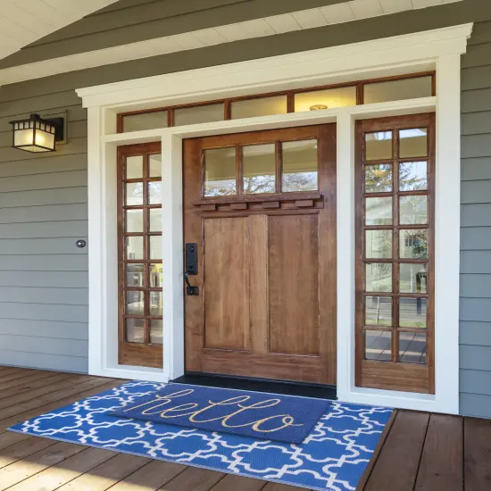 DII Blue Hello Doormat {2}