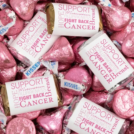 131 Pcs Breast Cancer Awareness Candy Hershey's Miniatures and Kisses by Just Candy (1.65 lbs) {1}