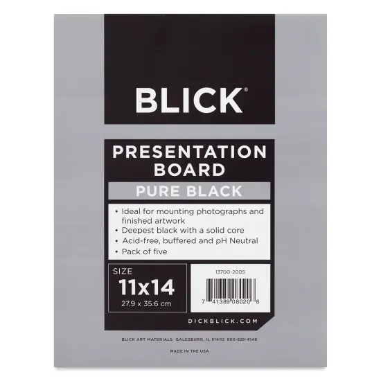 Blick Presentation Board Pack - 11" x 14", Pure Black, Pkg of 5 {1}