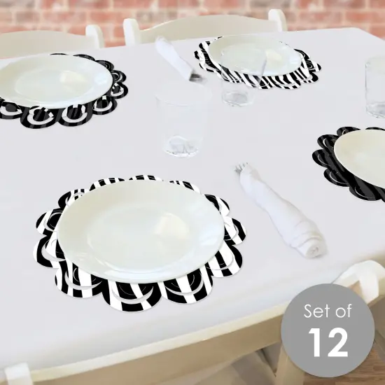 Big Dot of Happiness Zebra Print - Safari Party Round Table Decorations - Paper Chargers - Place Setting For 12 {3}