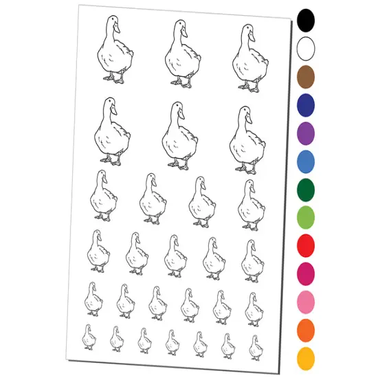 White Pekin Duck Temporary Tattoo Water Resistant Fake Body Art Set Collection Light Pink {1}