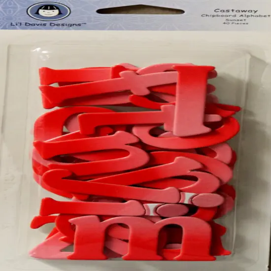Li'l Davis Designs Castaway Chipboard Alphabet Sunset Embellishments {1}