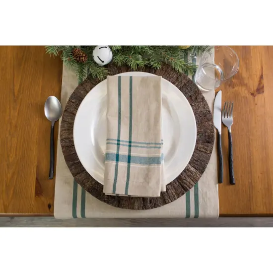 DII Teal French Stripe Napkin (Set of 6) {6}