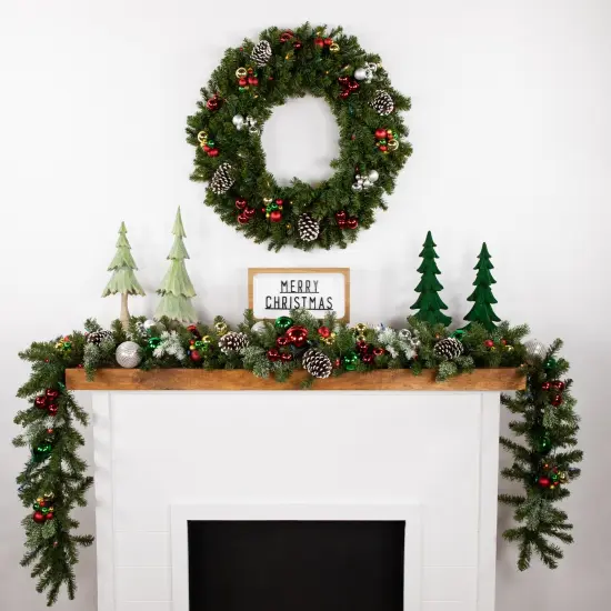 Northlight Pre-Lit Canadian Pine Artificial Christmas Wreath - 30" - Multi Lights Green {3}