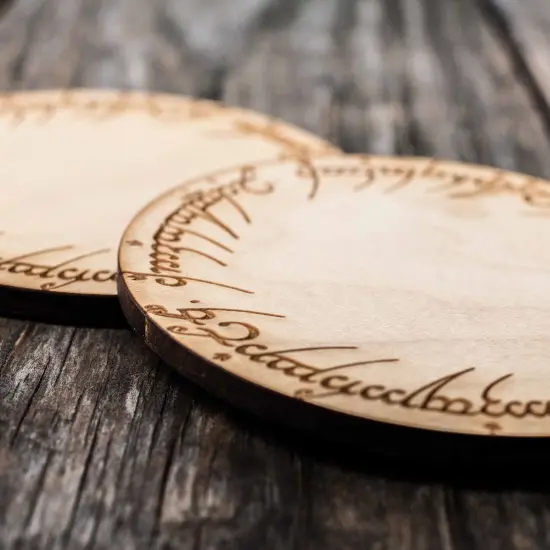 The One Coaster Set of 2 Raw Wood {2}
