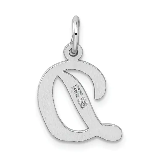 Sterling Silver Medium Script Initial Letter D Charm Jewerly 18mm x 12mm {4}