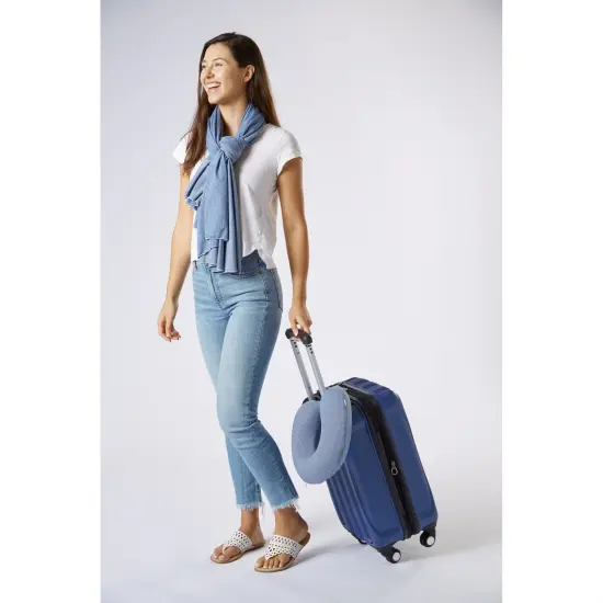 DII French Blue Tri Color Check Dishcloth (Set of 4) {3}