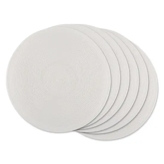 WHITE ROUND PP WOVEN PLACEMAT SET/6 {1}