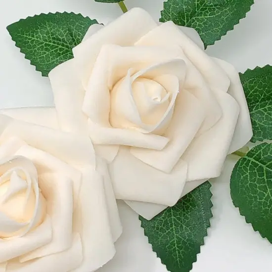 Wrapables Artificial Rose Flower, Real Touch Flowers for DIY Wedding Bouquets and Centerpieces Cream {3}