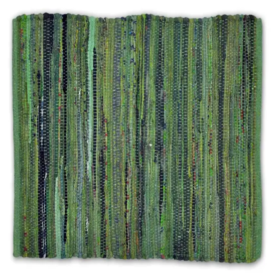 DII Multi Olive Green Rag Rug {1}