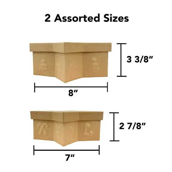 Value Pack of 3 Star Box with Embossed Snowman - 2 pc. Set {2}