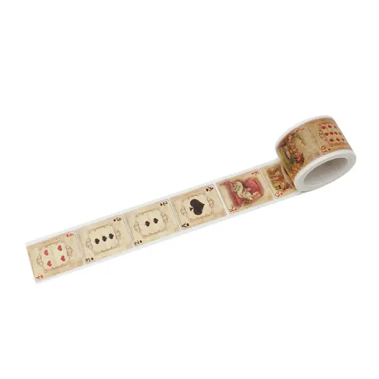 Wrapables Decorative Festive Wide Washi Masking Tape, 25mm x 5m, Alice in Wonderland Cards {2}