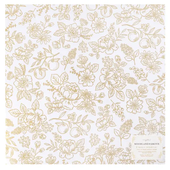 Maggie Holmes Woodland Grove Specialty Paper 12"X12"-Pearlescent W/Gold Foil {1}