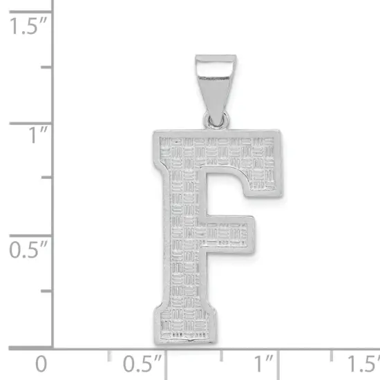 Sterling Silver Initial F Charm Jewerly 35mm x 15mm {4}