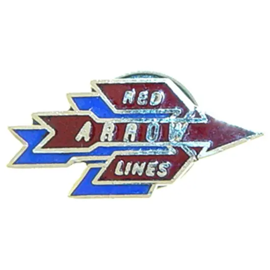 Red Arrow Line Railroad Pin 1" {1}