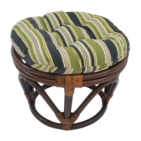 18-inch Round Spun Polyester Tufted Footstool Cushion - Eastbay Onyx {1}