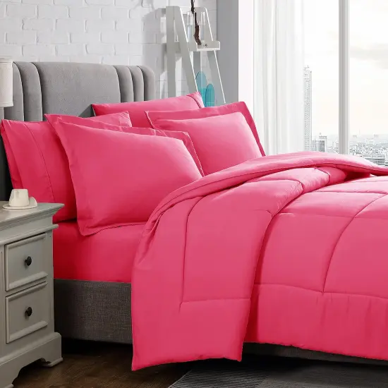 American Home Collection Down Alternative Comforter Set Extra Warm and Soft Pink {2}