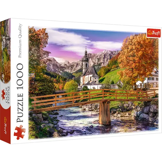 1000 Piece Jigsaw Puzzles, Bavaria in Autumn, German Landscape Puzzle with the Alps, Village and River, Adult Puzzles, Trefl 10623 {1}