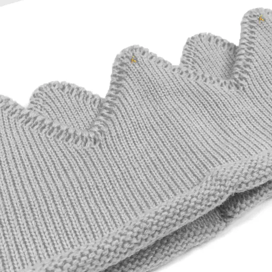 Wrapables Baby Boy & Girl Birthday Party Knitted Crown Headband Beanie Cap Hat Gray {3}