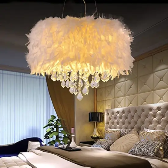 Totally Glam Feather Crystal Chandelier {1}