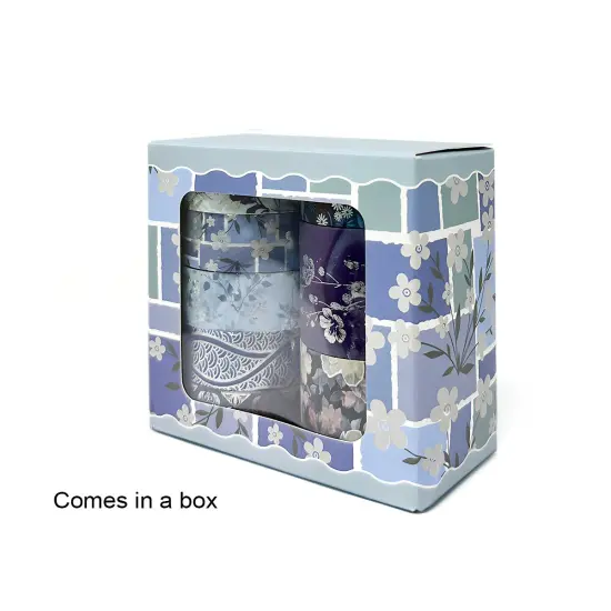 Wrapables Nature Metallic Foil Washi Tape Set for Scrapbooking, Stationery, Diary, Card Making Floral Bloom {12}