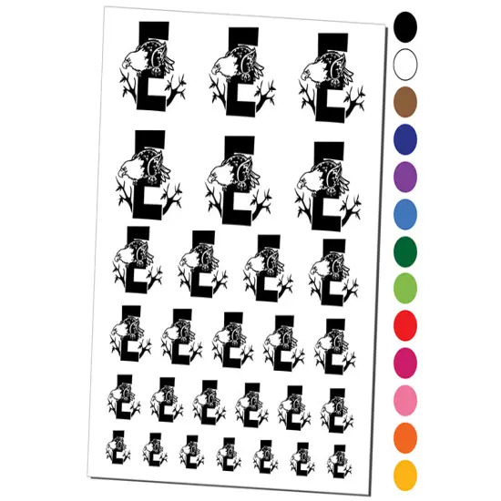 Animal Alphabet Letter E for Eagle Temporary Tattoo Water Resistant Fake Body Art Set Collection Orange {1}