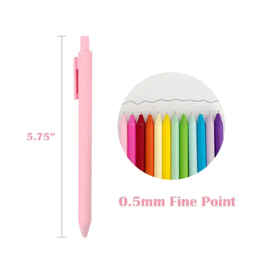 Wrapables Colorful Vibrant Retractable Ballpoint Pens for Home, Office, Stationery (Set of 12) {2}