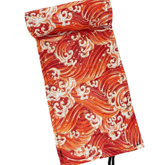 Wrapables Pencil Roll Organizer, Colored Pencil Wrap Pouch (72 slots) Orange Waves {3}