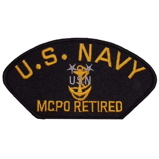 U.S. Navy MCPO Retired Hat Patch 2 3/4" x 5 1/4" {1}
