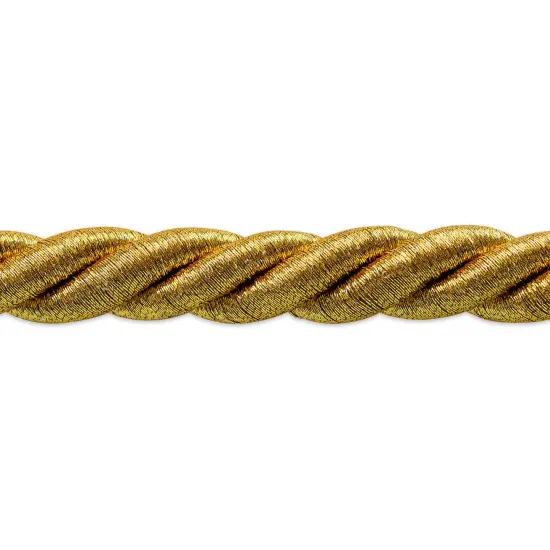 5 yards of Holly 3/8" Metallic Twisted Cord Trim | 5 yard cut Metallic Gold {1}