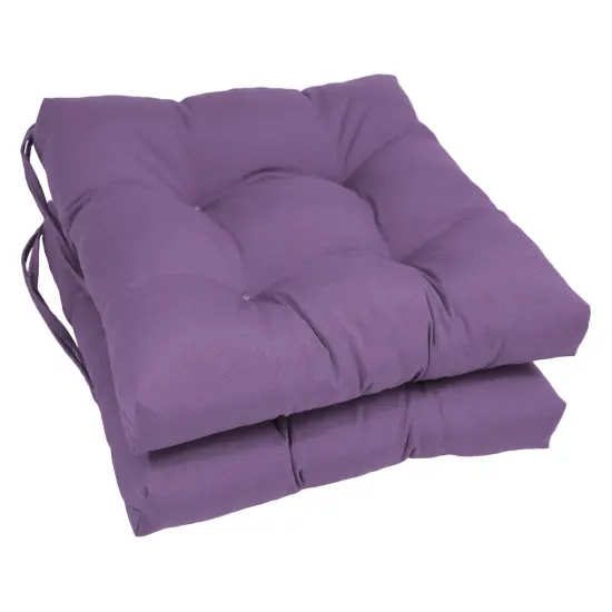 16-inch Solid Twill Square Tufted Chair Cushions (Set of 2) - Grape {1}