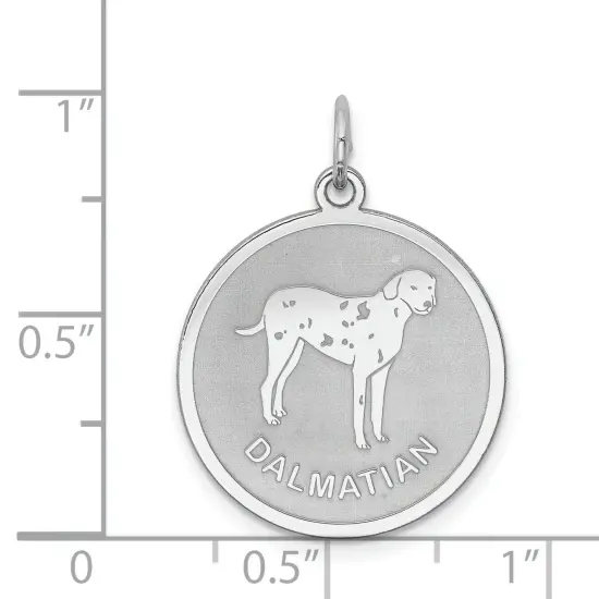 Sterling Silver Dalmation Disc Charm Pendant Jewelry 26mm x 19mm {5}