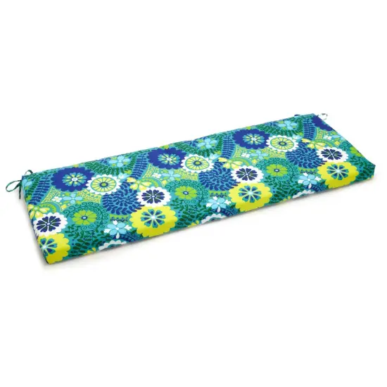 63-inch by 19-inch Spun Polyester Bench Cushion - Luxury Azure {1}
