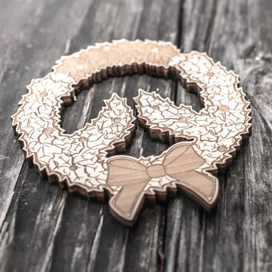 Ornament - OverWreath - Raw Wood 4x4in {2}