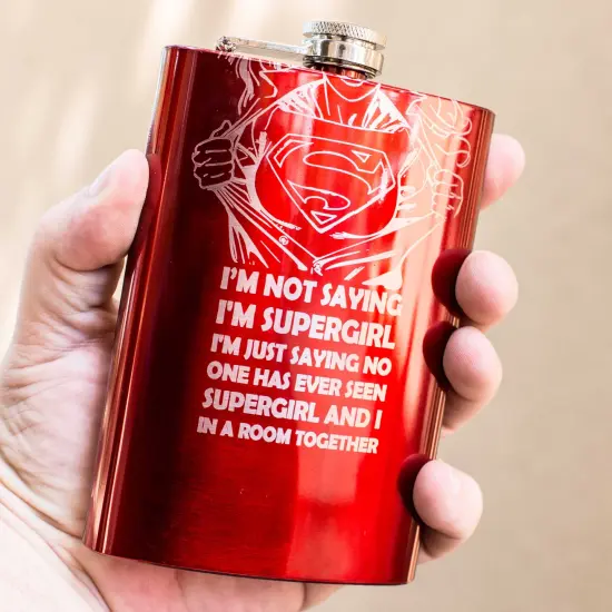 8oz RED I'm Not Saying I'm Supergirl Flask {3}