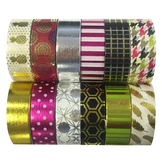 Wrapables Washi Tapes Decorative Masking Tapes, Set of 12, ADSET63 {1}