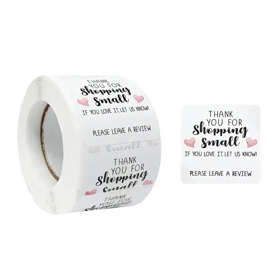 Wrapables Shopping Small Business Thank You Stickers Roll, Sealing Stickers and Labels for Boxes, Envelopes, Bags and Packages (500pcs) {1}