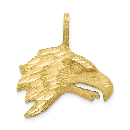 10K Yellow Gold Eagle Head Charm Jewelry FindingKing 25 X 26mm {1}
