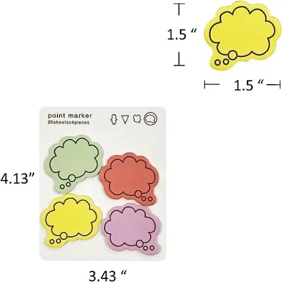 Wrapables Colorful Thinking Bubble Sticky Notes (Set of 2) {3}