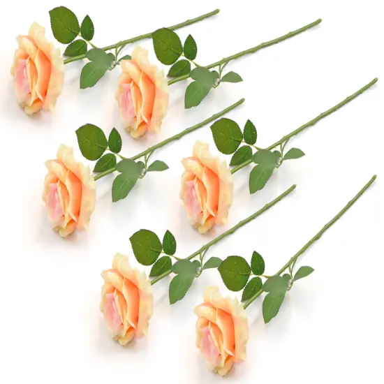 DII Flower Open Rose Yellow (Set of 6) {1}