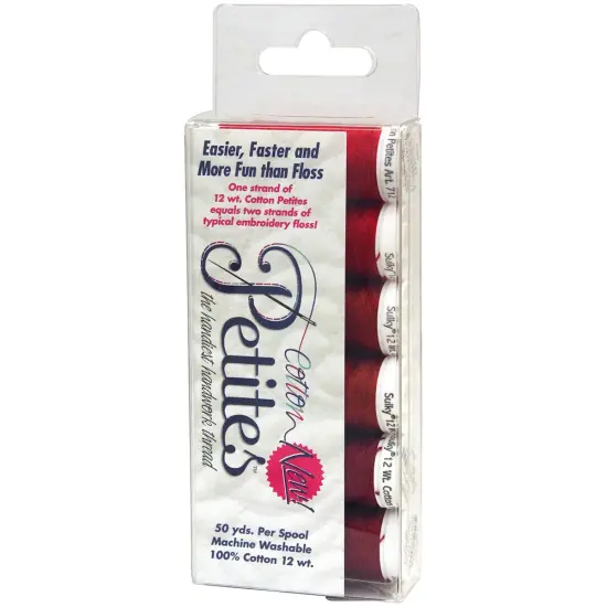 Sulky Sampler 12wt Cotton Petites 6/Pkg-Redwork Assortment {2}