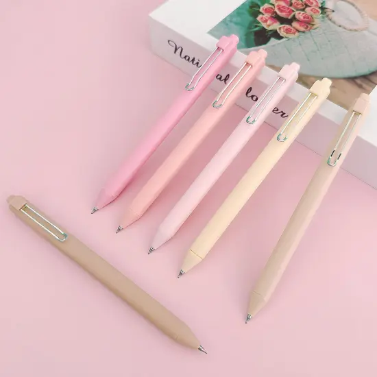 Wrapables Retractable Black Ink Gel Pens, 0.5mm Fine Point, Stationery Supplies for Home and Office (Set of 6) Green {9}