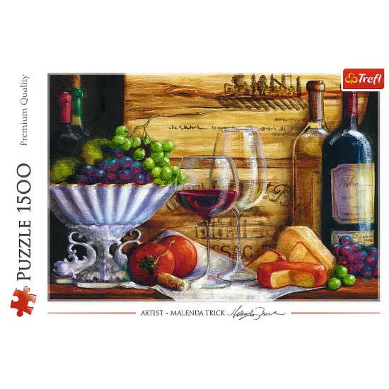 1500 Piece Jigsaw Puzzles, In The Vineyard by Malenda Trick, Still Life Puzzle with Food and Wine, Adult Puzzles, Trefl 26174 {3}