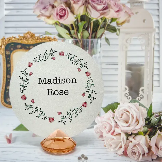 Wrapables Acrylic Diamond Place Card Holders for Wedding, Parties, Holidays, Special Events Table Decor (12pcs) Rose Gold {5}