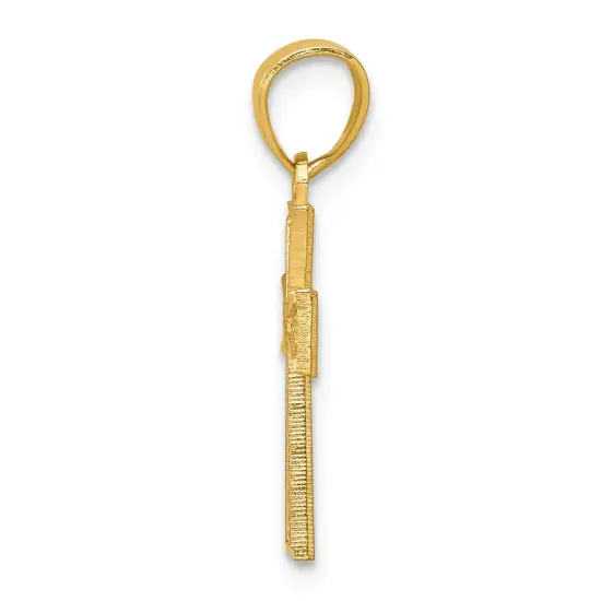 10K Gold Cross Pendant Charm Jewelry 20 x 11mm {4}