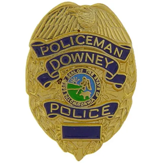 Downey California Police Officer Badge Pin 1" {1}