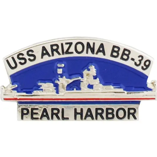 U.S. Navy USS Arizona BB-39 Pearl Harbor Pin 1" {1}