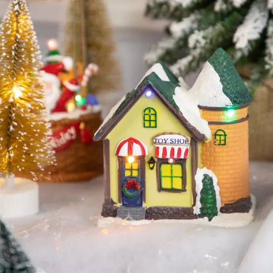 Northlight LED Lighted Snowy Toy Shop Christmas Village Display Piece - 5" Multi {3}