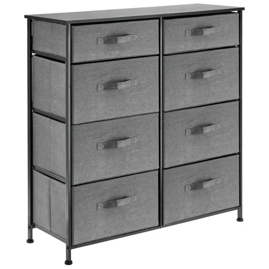 mDesign Tall Storage Dresser Furniture with 8 Slim Fabric Drawers {4}
